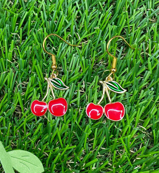 Cute Red Cherry Dangle Earrings