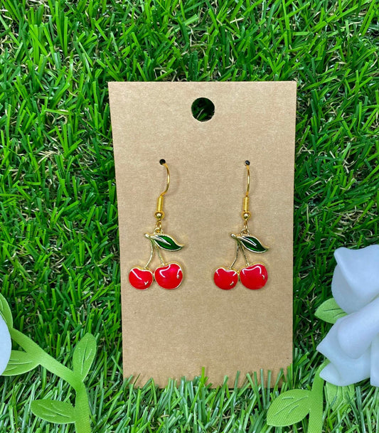 Cute Red Cherry Dangle Earrings
