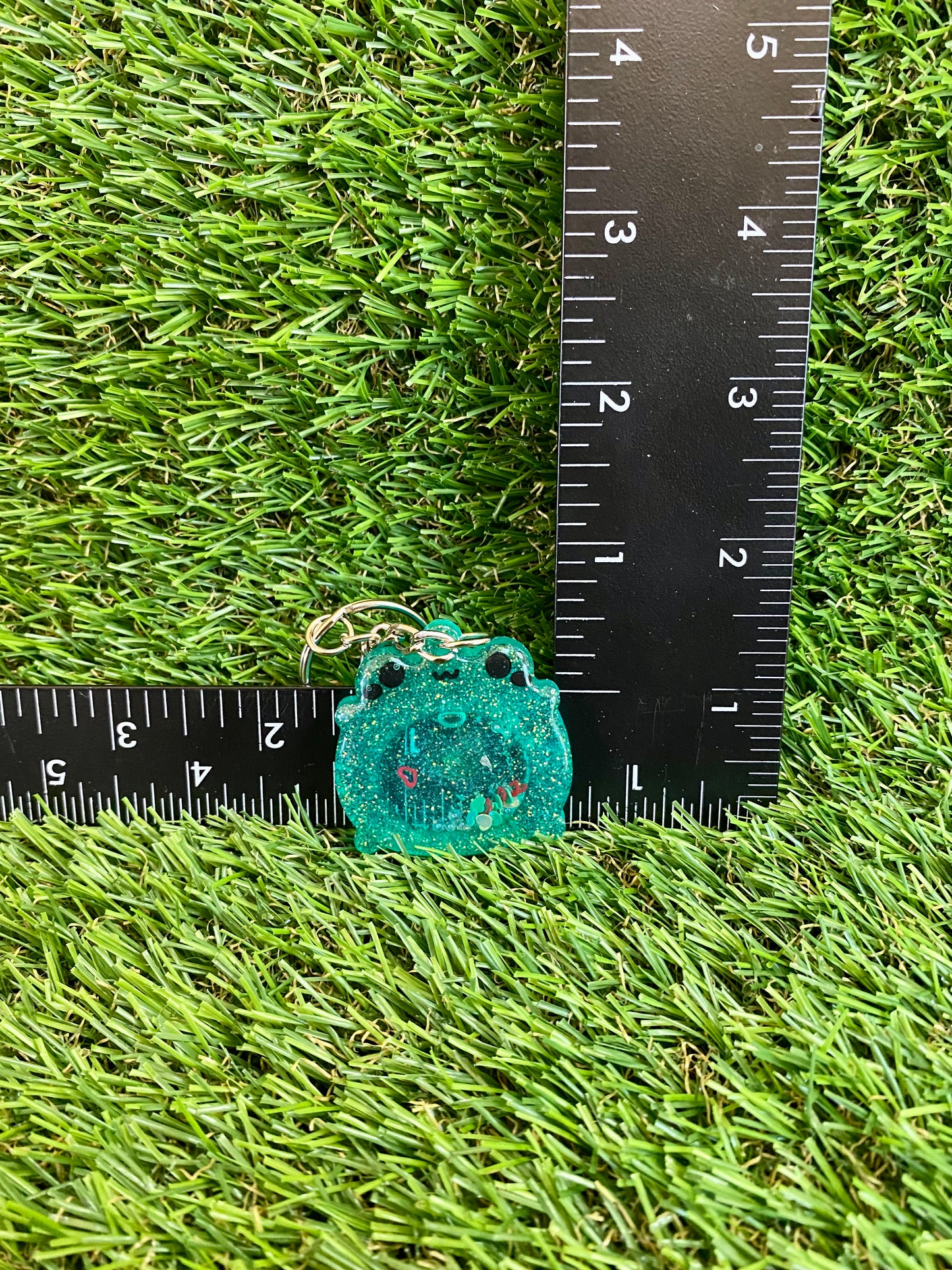 Green Frog Shaker Keychain