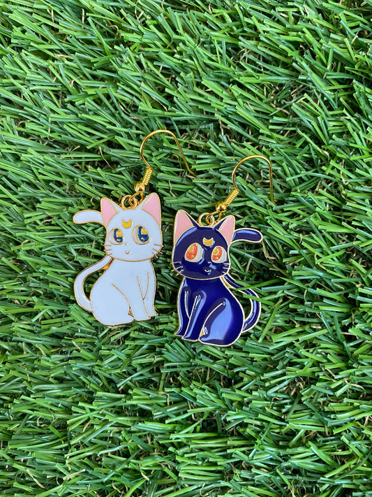 Mix Match Moon Cat Earrings