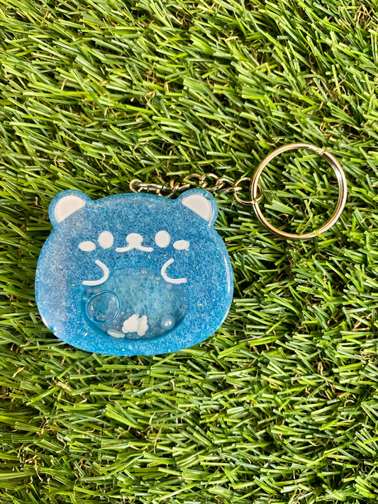 Small Blue Bear Keychain