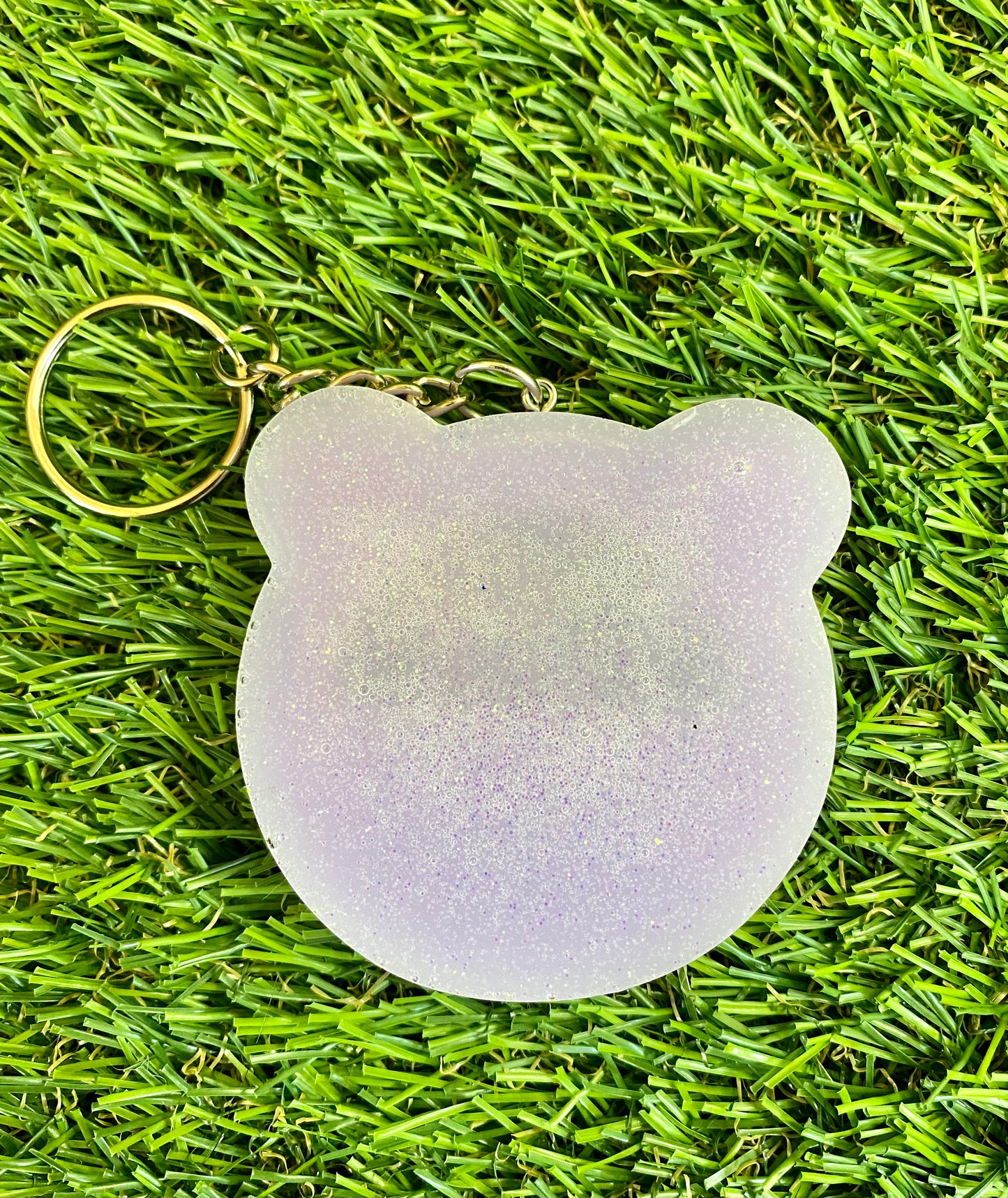 Pastel Purple Gamer Bear Shaker Keychain