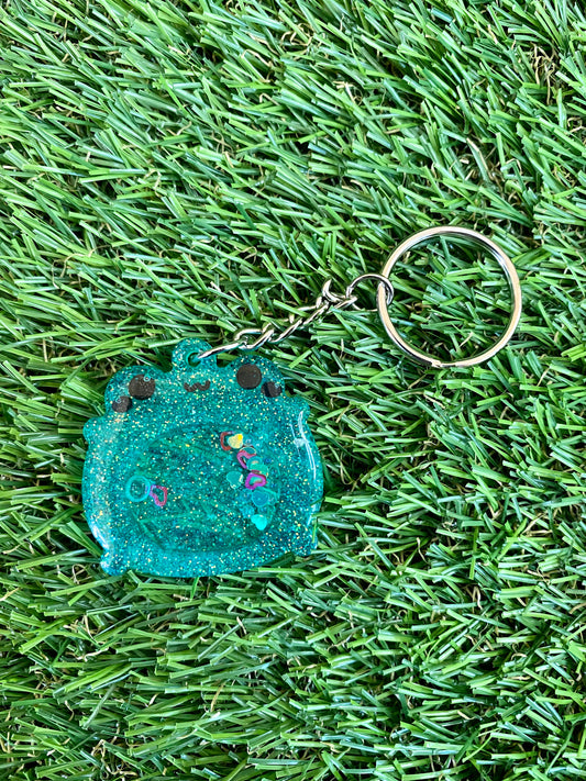 Green Frog Shaker Keychain