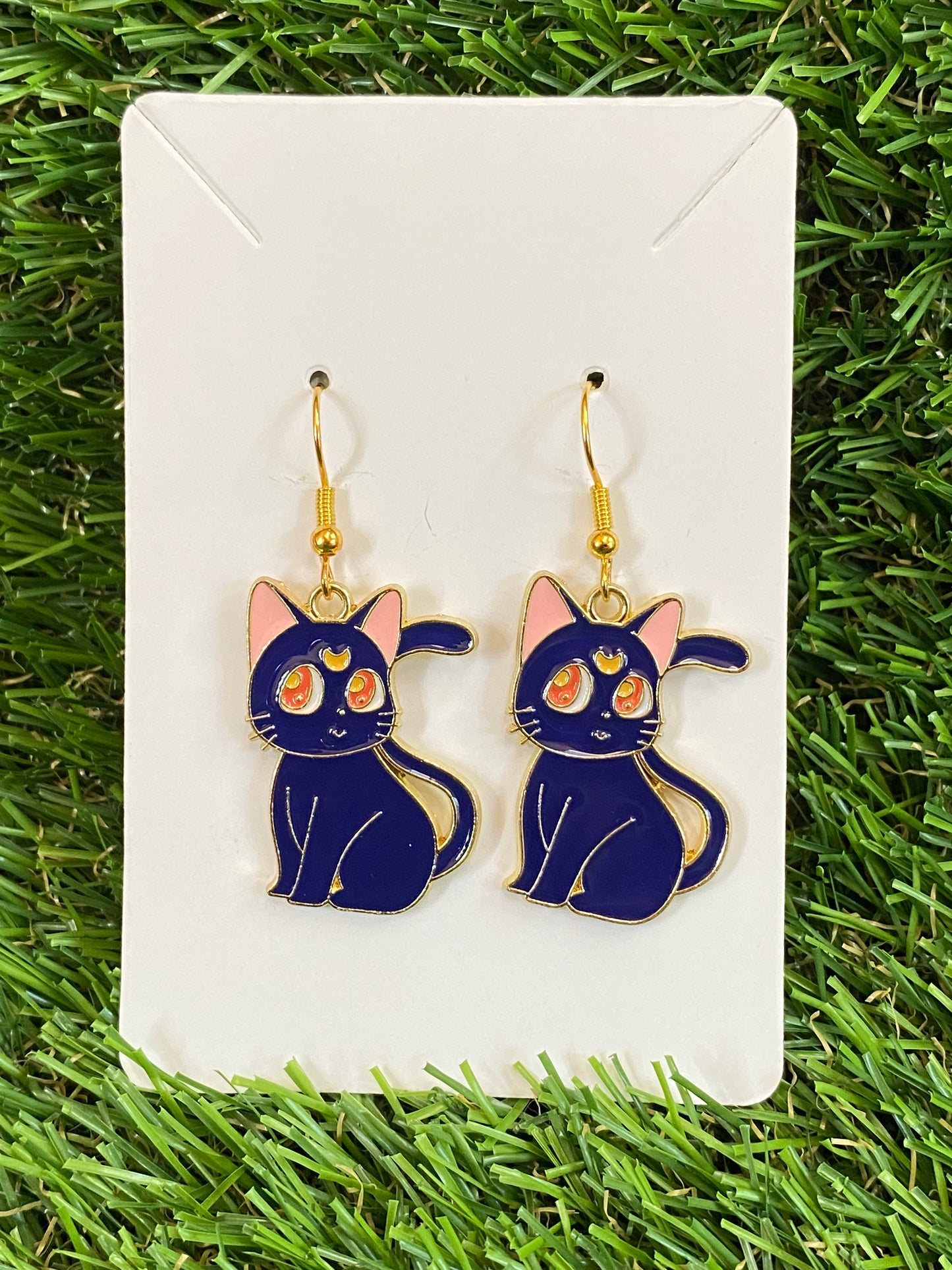 Blue Moon Cat Earrings